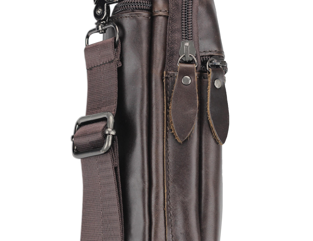 Мессенджер через плечо мужской кожаный коричневый Tiding Bag M35-9012B - Фотографія № 6