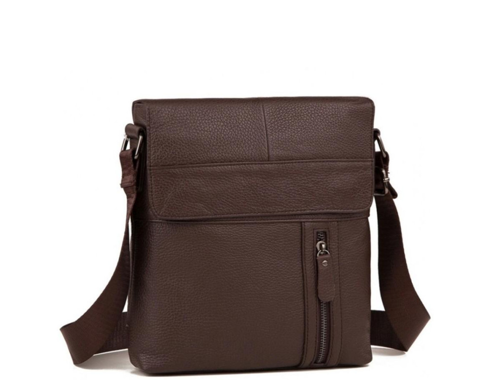 Чоловіча шкіряна сумка серез плече з клапаном Tiding Bag M38-1713C - Фотографія № 1 Чоловіча шкіряна сумка серез плече з клапаном Tiding Bag M38-1713C - Фотографія № 1
