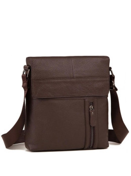 Чоловіча шкіряна сумка серез плече з клапаном Tiding Bag M38-1713C