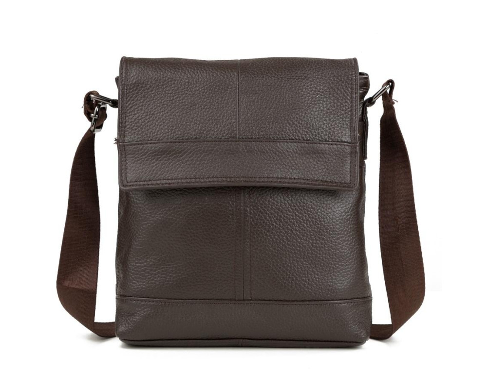 Мессенджер через плечо мужской кожаный коричневый Tiding Bag M38-3822C - Фотографія № 4