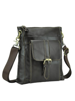 Месенджер чоловічий шкіряний через плече шоколад Tiding Bag M38-5028DB