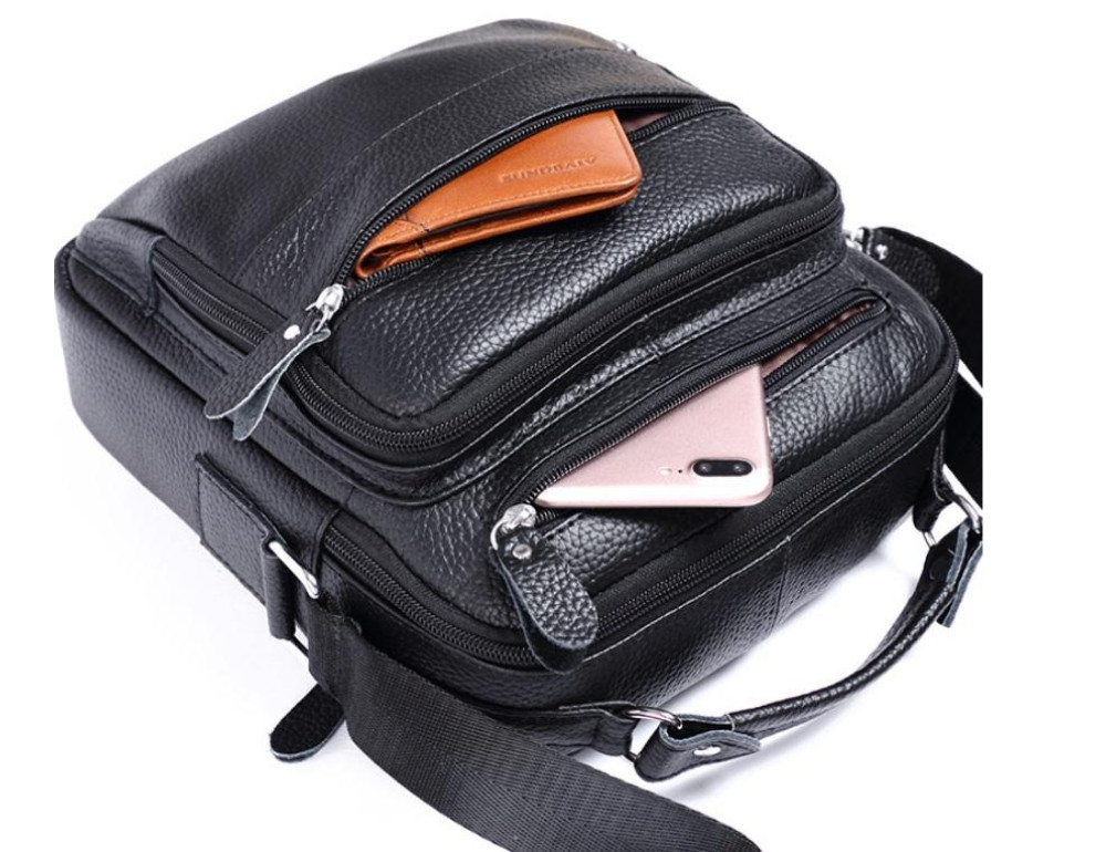 Сумка-барсетка чоловіча шкіряна через плече Tiding Bag M38-5112A - Фотографія № 4