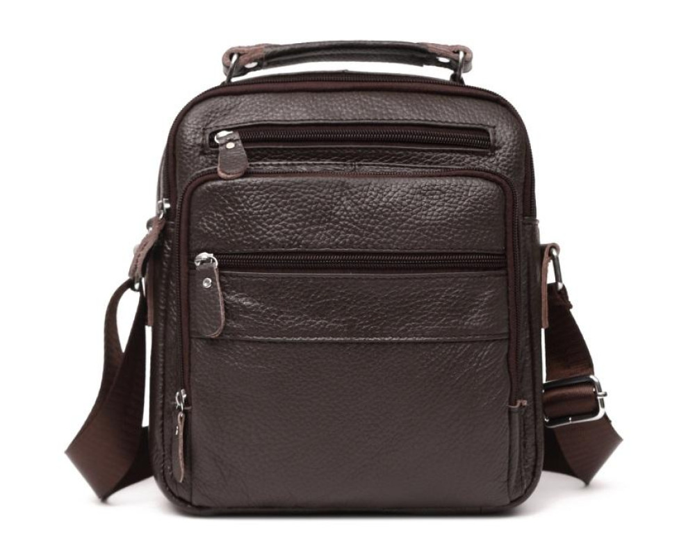 Чоловічий шкіряний месенджер через коричневий плече Tiding Bag M38-5112C - Фотографія № 2