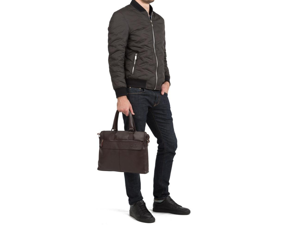 Сумка мужская для документов из натуральной кожи Tiding Bag M38-6901-3C - Фото № 6