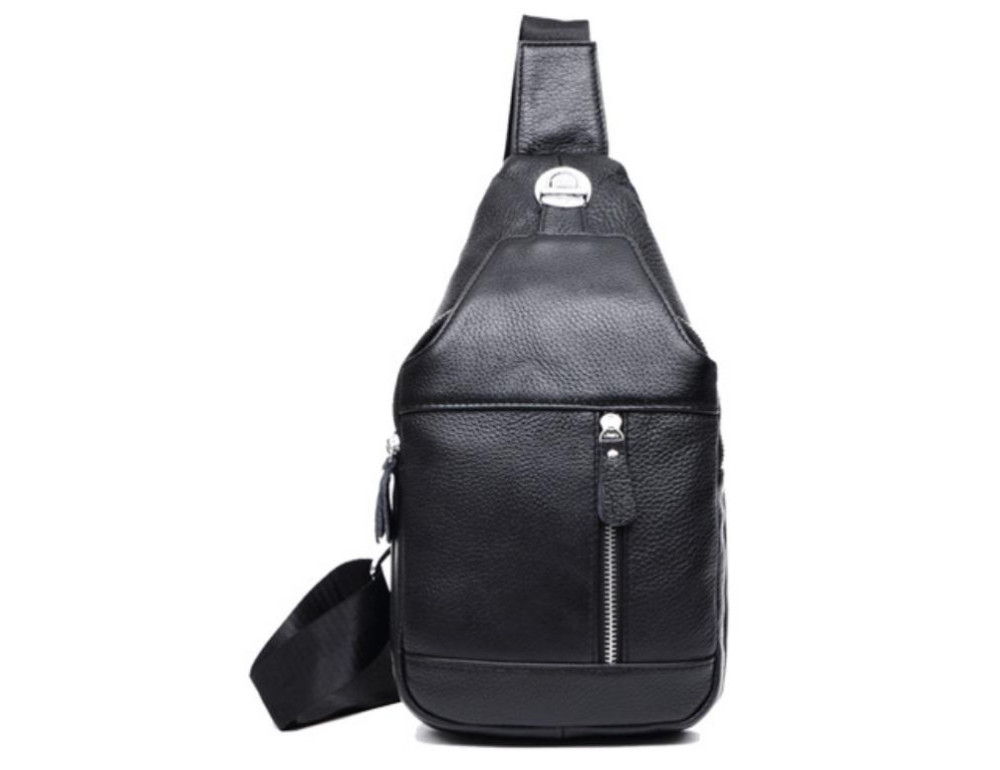 Сумка-мессенджер на грудь мужская кожаная черная Tiding Bag M38-8150A - Фото № 1 Сумка-мессенджер на грудь мужская кожаная черная Tiding Bag M38-8150A - Фото № 1