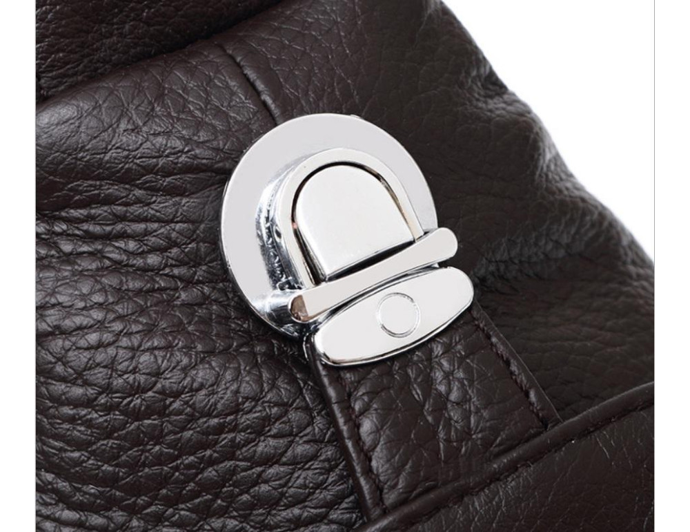 Сумка-мессенджер на грудь мужская кожаная черная Tiding Bag M38-8150A - Фото № 3