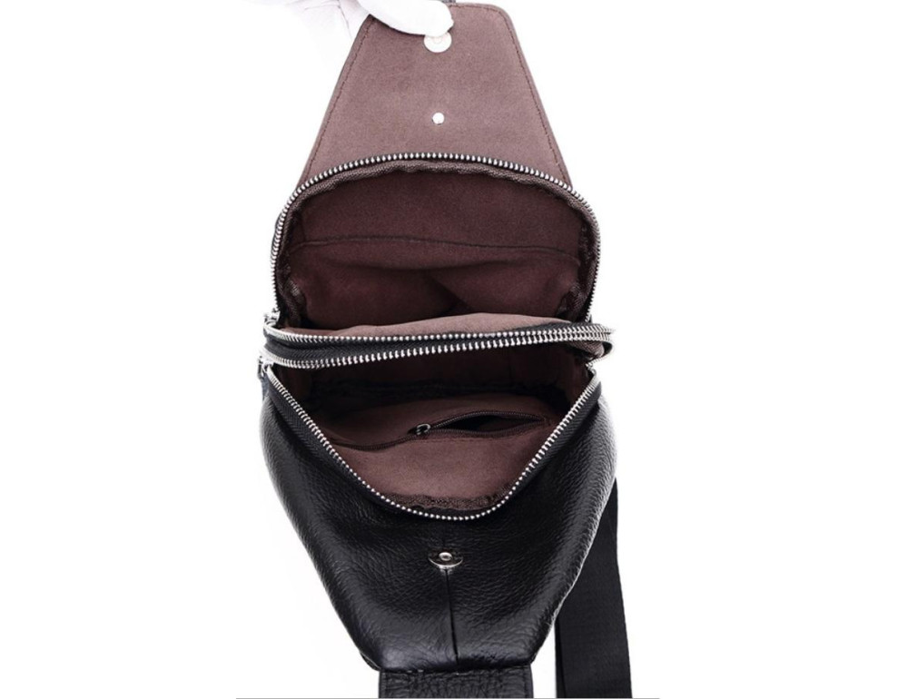 Мужской кожаный рюкзак на одну шлейку Tiding Bag M38-8151A - Фото № 4