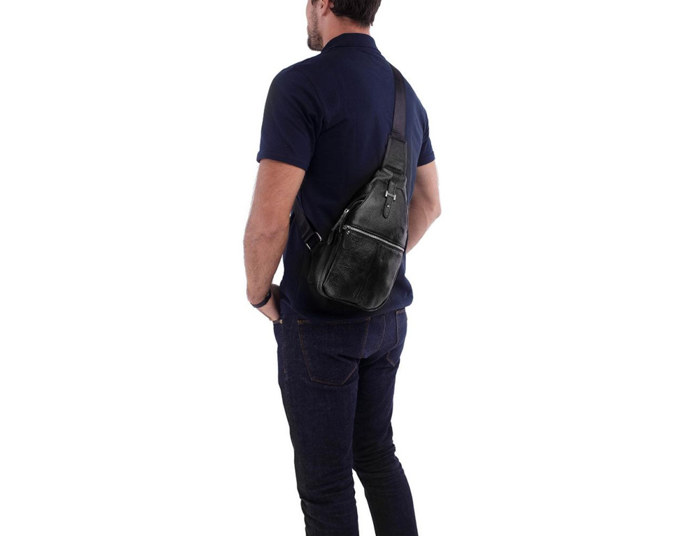 Мужской кожаный рюкзак на одну шлейку Tiding Bag M38-8151A - Фото № 8