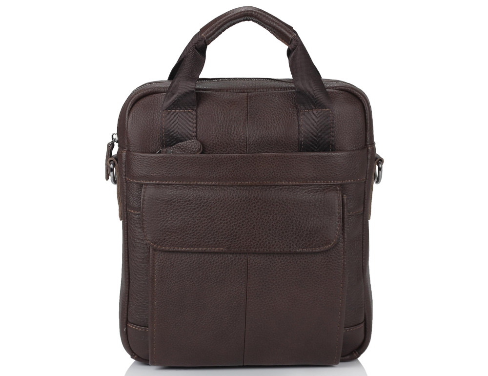 Мужская кожаная сумка с ручками и съемным ремнем Tiding Bag M38-8861B - Фото № 4