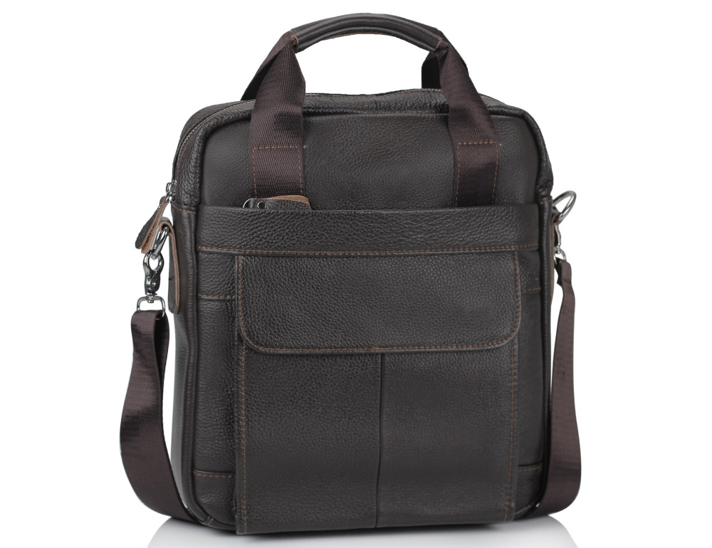 Сумка через плечо кожаная мужская Tiding Bag M38-8861DB - Фото № 1 Сумка через плечо кожаная мужская Tiding Bag M38-8861DB - Фото № 1