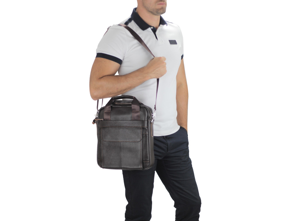 Сумка через плечо кожаная мужская Tiding Bag M38-8861DB - Фото № 7