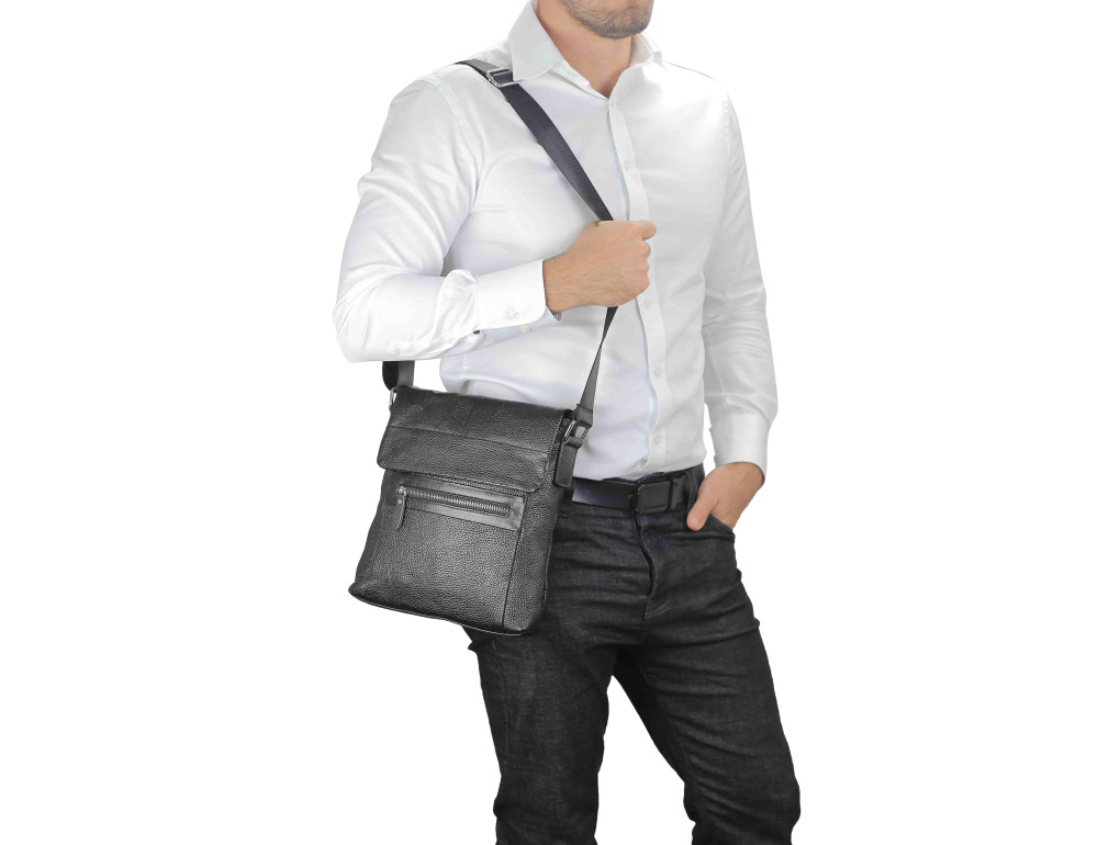 Мужская сумка через плечо кожаная Tiding Bag M38-9117-2A - Фото № 6