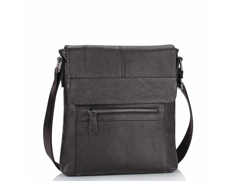 Шкіряна чоловіча сумка через плече коричнева Tiding Bag M38-9117-2B - Фотографія № 1 Шкіряна чоловіча сумка через плече коричнева Tiding Bag M38-9117-2B - Фотографія № 1