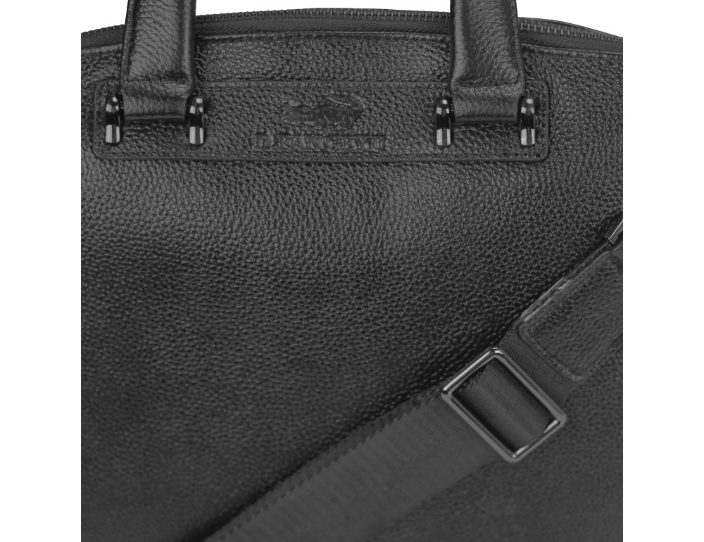 Шкіряна чорна сумка чоловіча з ручками Tiding Bag M38-9160-1A - Фотографія № 2