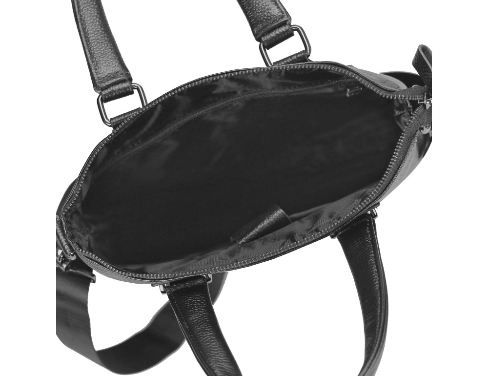 Шкіряна чорна сумка чоловіча з ручками Tiding Bag M38-9160-1A - Фотографія № 3