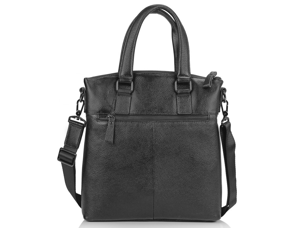 Шкіряна чорна сумка чоловіча з ручками Tiding Bag M38-9160-1A - Фотографія № 4