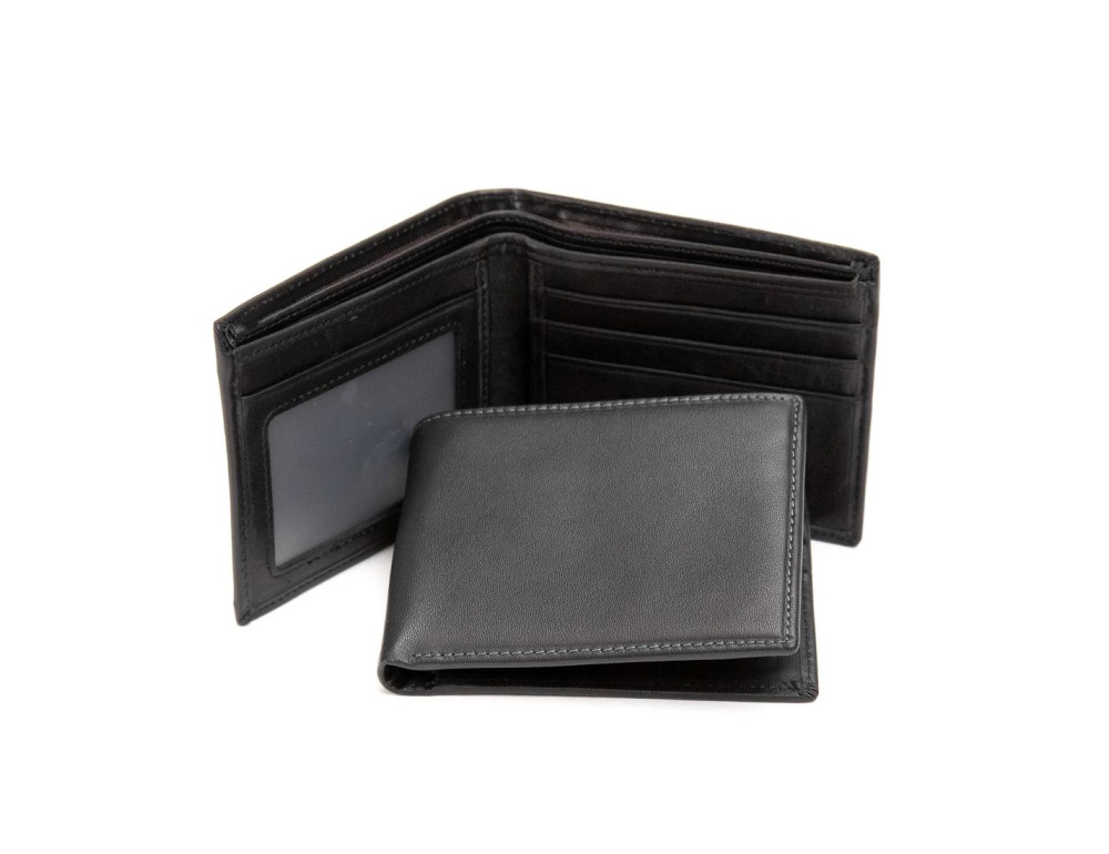 Класичне чорне шкіряне портмоне Tiding Bag M39-1023-3A - Фотографія № 2