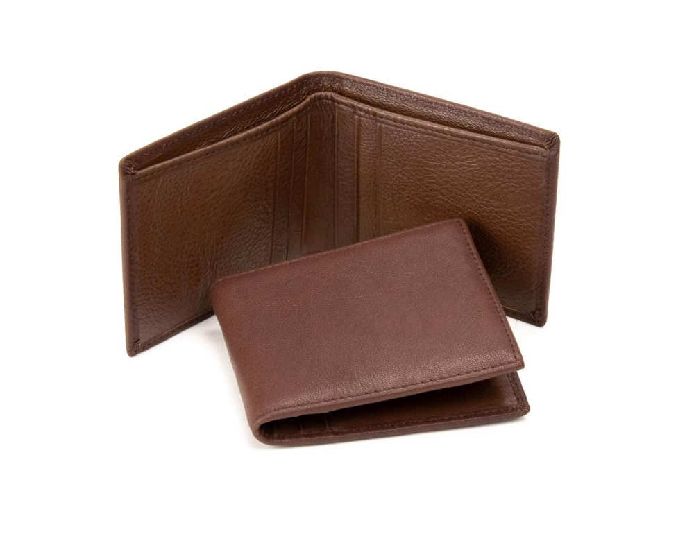 Чоловічий маленький портмоне шкіряний коричневий Tiding Bag M39-609-21DB - Фотографія № 2