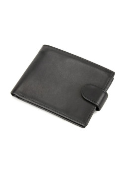 Портмоне чорне шкіряне на кнопці Tiding Bag M39-8068BRA