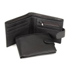 Портмоне черное кожаное на кнопке Tiding Bag M39-8068BRA - Фото № 101