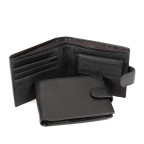 Чорне портмоне на кнопці з монетницею Tiding Bag M39-8069BRA - Фотографія № 101
