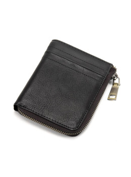 Невеликий чорний портмоне на блискавці Tiding Bag M39-9600A