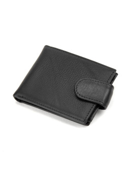 Чоловіче шкіряне чорне портмоне з кнопкою Tiding Bag M39-9923-1FRA