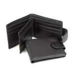 Чоловіче шкіряне чорне портмоне з кнопкою Tiding Bag M39-9923-1FRA - Фотографія № 101
