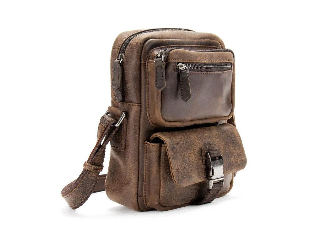Мессенджер из винтажной кожи Tiding Bag M39-FM811DB - Фото № 3