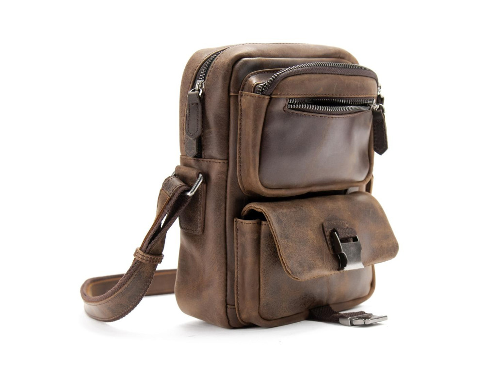 Мессенджер из винтажной кожи Tiding Bag M39-FM811DB - Фото № 4