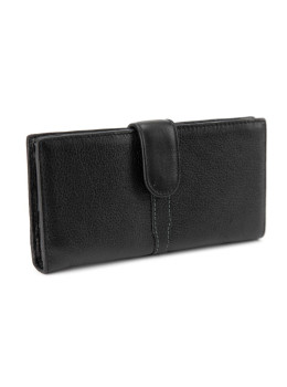 Портмоне вертикальне з кнопкою чорне Tiding Bag M39-GR006-1A