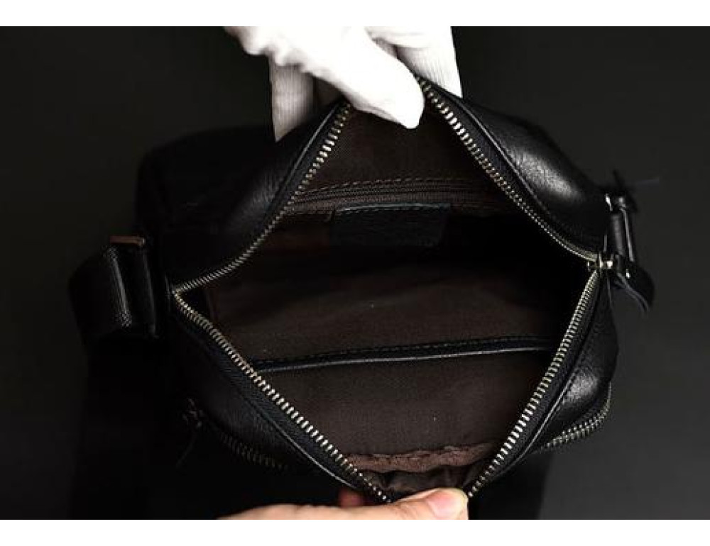 Чоловіча сумка-месенджер через плече натуральна шкіра Tiding Bag M47-21109-1A - Фотографія № 6