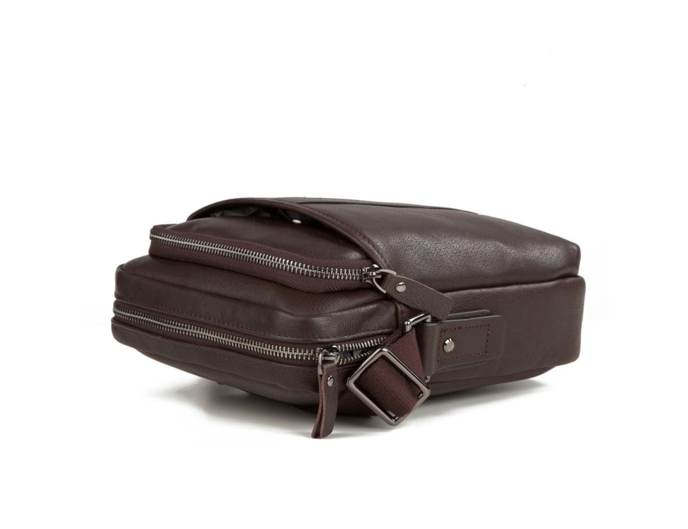 Мужская кожаная сумка через плечо на молнии Tiding Bag M47-21109-1C - Фото № 5