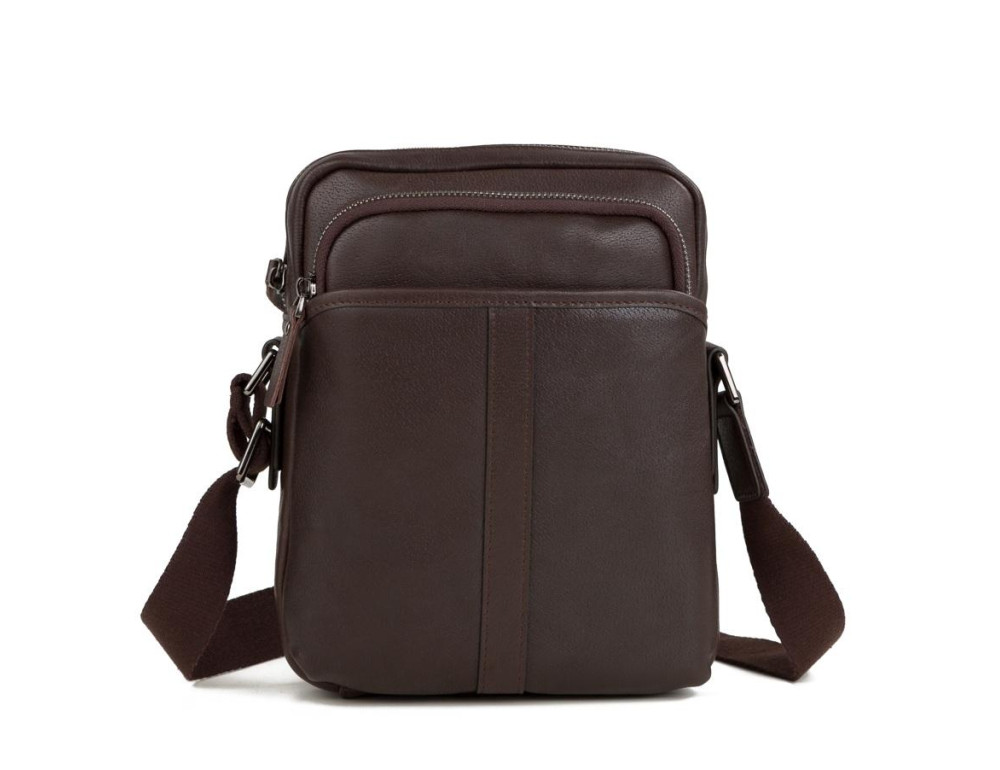 Мужская кожаная сумка через плечо на молнии Tiding Bag M47-21109-1C - Фото № 7