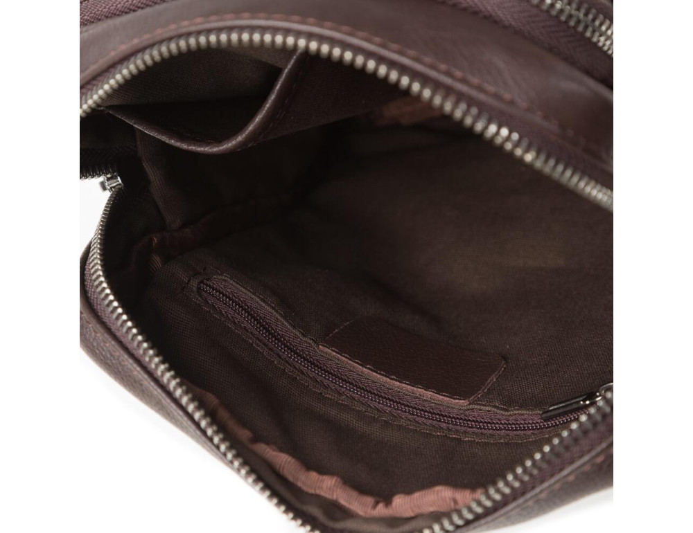 Мужская кожаная сумка через плечо на молнии Tiding Bag M47-21109-1C - Фото № 8