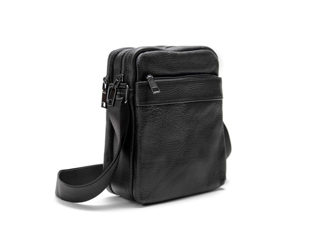 Кожаный мужской мессенджер на два отделения Tiding Bag M56-2001A - Фото № 2