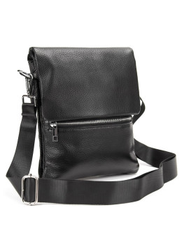 Чорний шкіряний месенджер із клапаном Tiding Bag M56-2056A