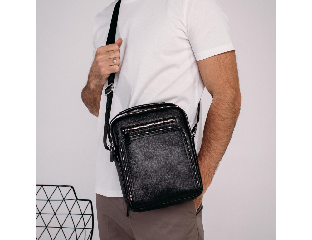 Барсетка мужская кожаная через плечо Tiding Bag M5608-1A - Фото № 5