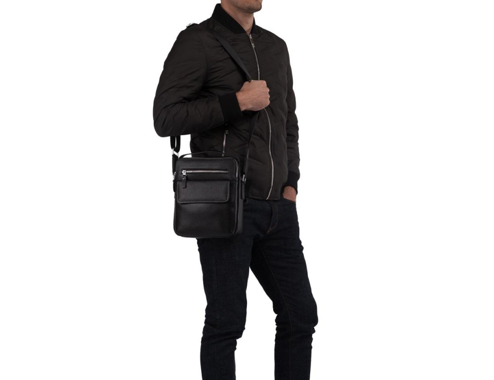 Мужская кожаная сумка через плечо с ручкой Tiding Bag M5609-1A - Фото № 8
