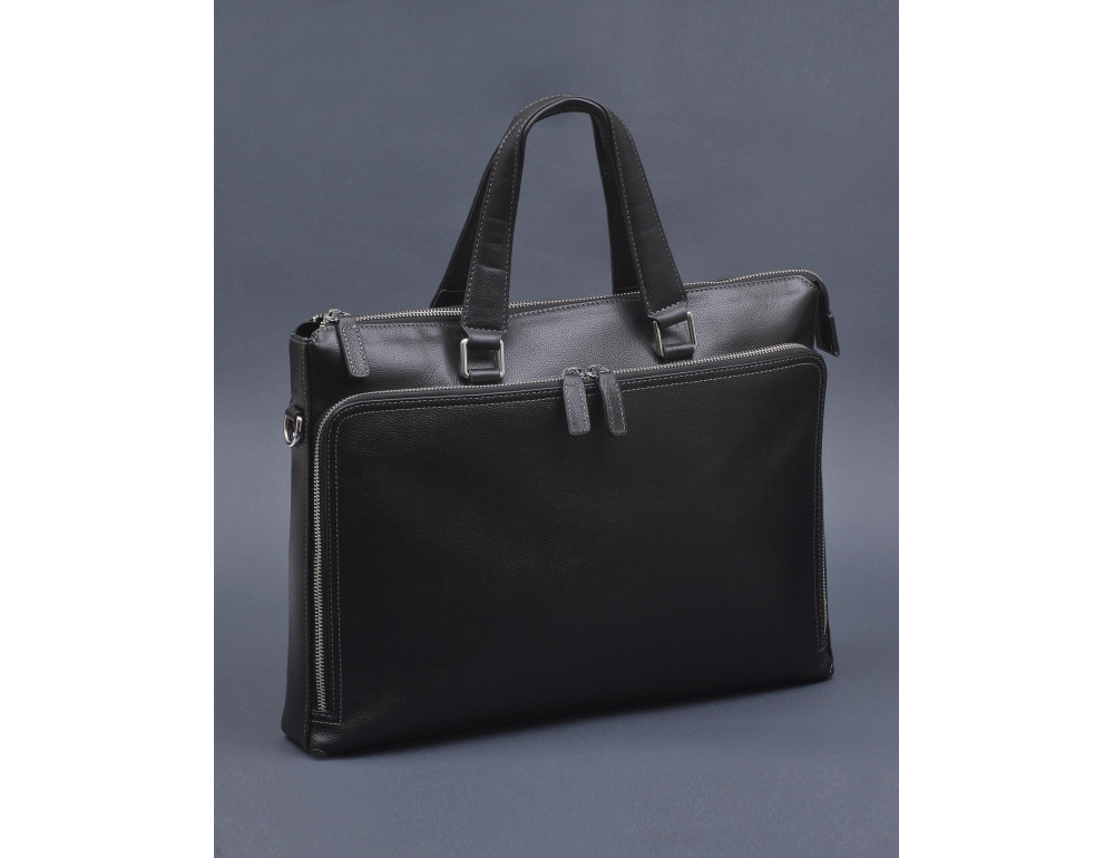 Деловая мужская кожаная сумка-портфель для документов Tiding Bag M664-4A - Фото № 3