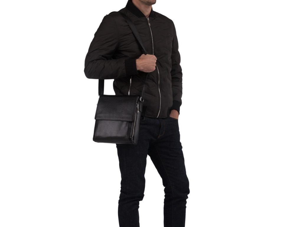 Сумка через плечо мужская кожаная с клапаном Tiding Bag M8009-3A - Фото № 4