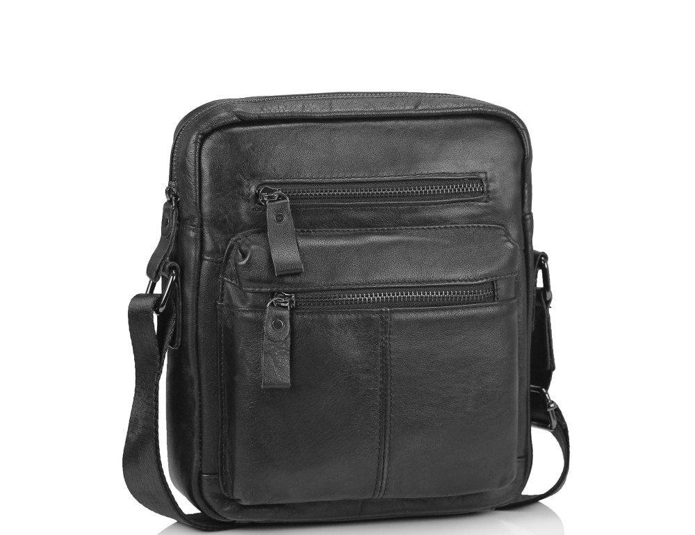 Черная мужская сумка-мессенджер Tiding Bag N2-0015A - Фото № 1 Черная мужская сумка-мессенджер Tiding Bag N2-0015A - Фото № 1