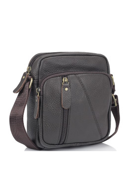 Мужская кожаная сумка коричневая через плечо Tiding Bag N2-1008DB