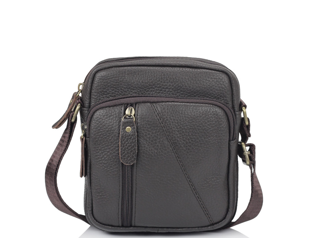 Чоловічі шкіряні сумки коричневі через плече Tiding Bag N2-1008DB - Фотографія № 5