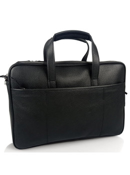 Сумка для ноутбука чоловіча шкіряна чорна Tiding Bag N2-1010A