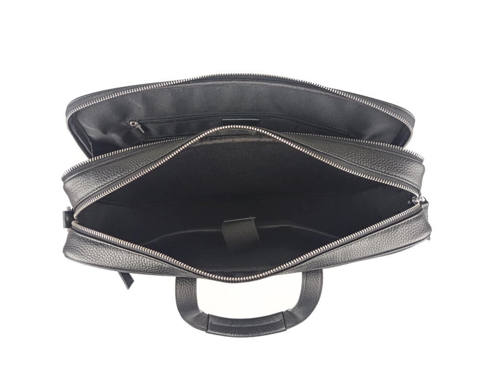 Сумка для ноутбука кожаная мужская черная Tiding Bag N2-1010A - Фото № 3