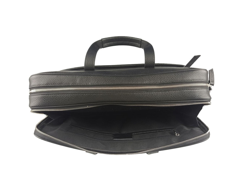 Сумка для ноутбука кожаная мужская черная Tiding Bag N2-1010A - Фото № 4