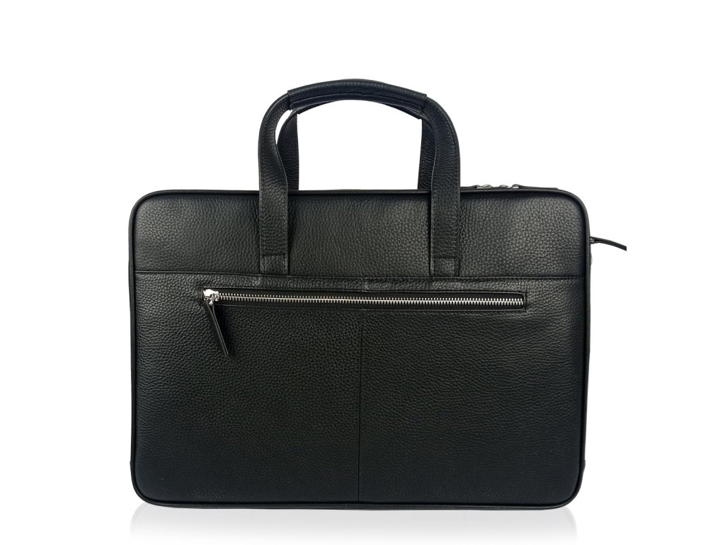 Сумка для ноутбука кожаная мужская черная Tiding Bag N2-1010A - Фото № 6