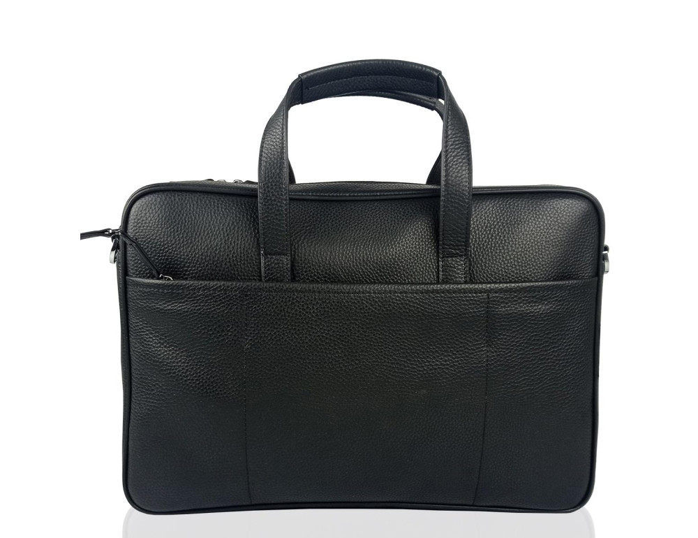Сумка для ноутбука кожаная мужская черная Tiding Bag N2-1010A - Фото № 7