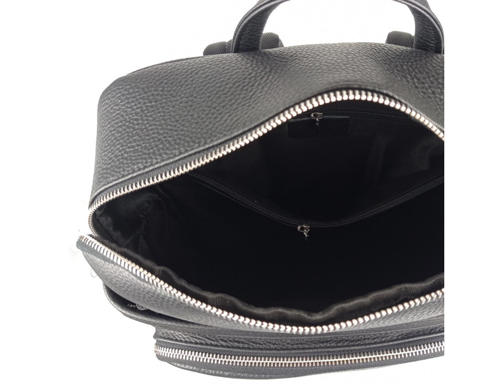 Мужской кожаный рюкзак черного цвета Tiding Bag N2-191116-3A - Фото № 8